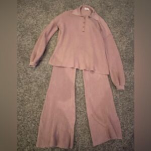 In Bloom Mauve Knit Sweater Set